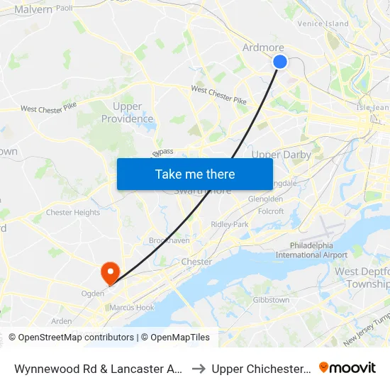 Wynnewood Rd & Lancaster Av - FS to Upper Chichester, PA map