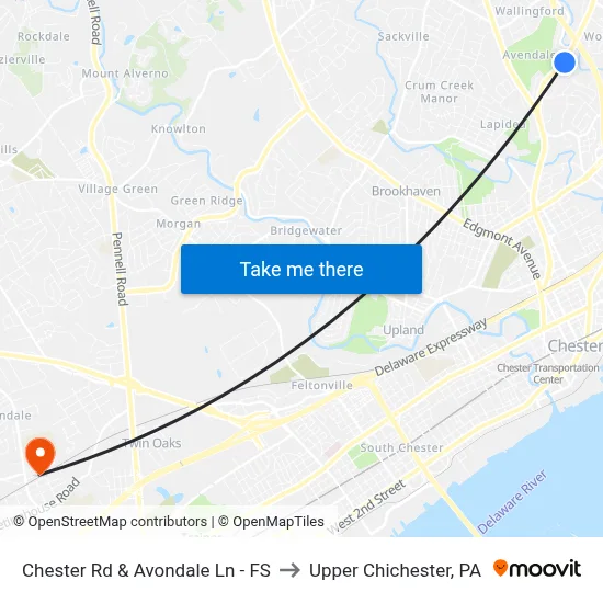 Chester Rd & Avondale Ln - FS to Upper Chichester, PA map