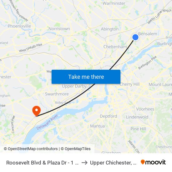 Roosevelt Blvd & Plaza Dr - 1 Fs to Upper Chichester, PA map