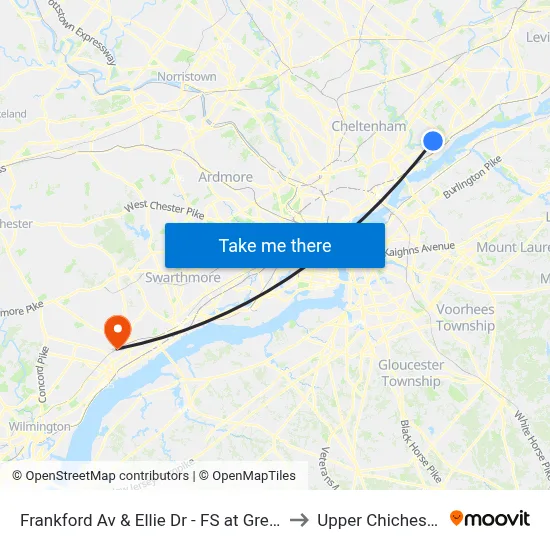 Frankford Av & Ellie Dr - FS at Gregg St Loop to Upper Chichester, PA map