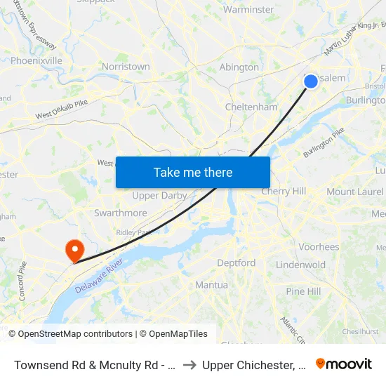 Townsend Rd & Mcnulty Rd - FS to Upper Chichester, PA map