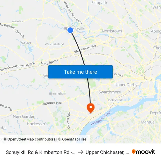 Schuylkill Rd & Kimberton Rd - FS to Upper Chichester, PA map