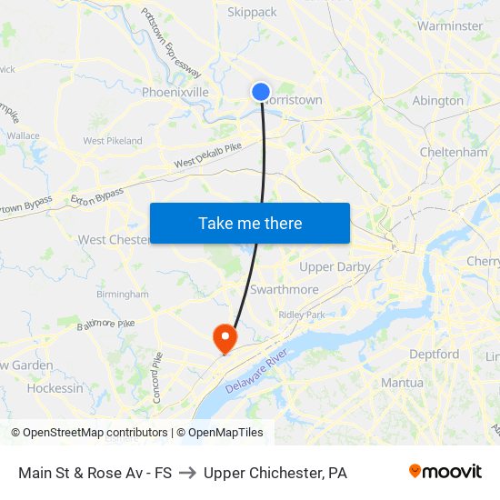 Main St & Rose Av - FS to Upper Chichester, PA map