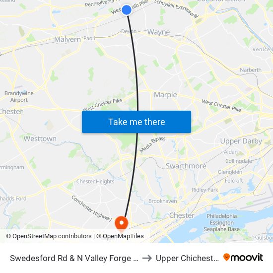 Swedesford Rd & N Valley Forge Rd - Mbfs to Upper Chichester, PA map