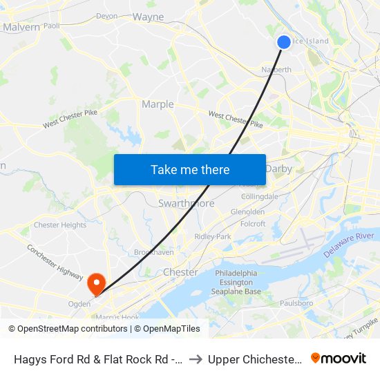 Hagys Ford Rd & Flat Rock Rd - Mbfs to Upper Chichester, PA map