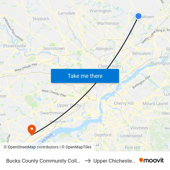 Bucks County Community College - 2 to Upper Chichester, PA map