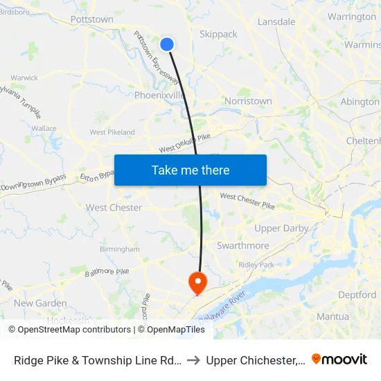 Ridge Pike & Township Line Rd - FS to Upper Chichester, PA map