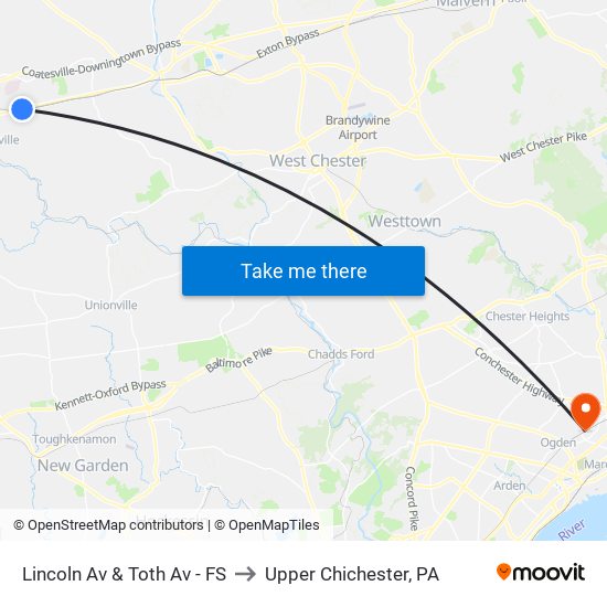 Lincoln Av & Toth Av - FS to Upper Chichester, PA map