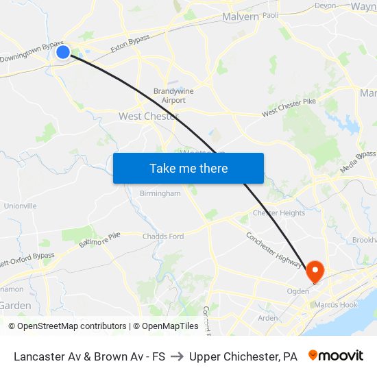 Lancaster Av & Brown Av - FS to Upper Chichester, PA map