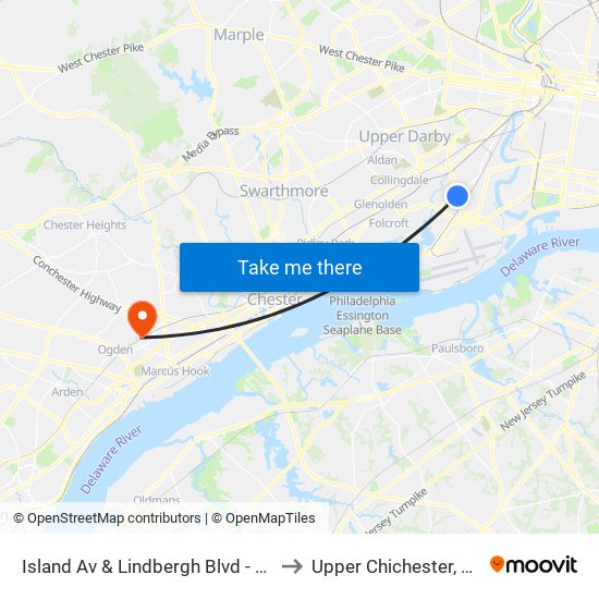 Island Av & Lindbergh Blvd - FS to Upper Chichester, PA map