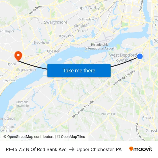 Rt-45 75' N Of Red Bank Ave to Upper Chichester, PA map