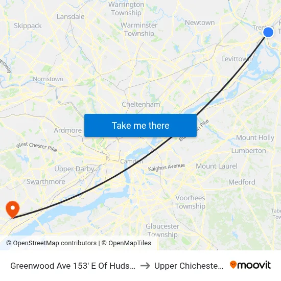 Greenwood Ave 153' E Of Hudson St. to Upper Chichester, PA map