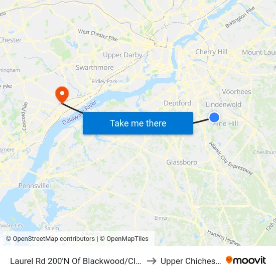 Laurel Rd 200'N Of Blackwood/Clementon Rd to Upper Chichester, PA map