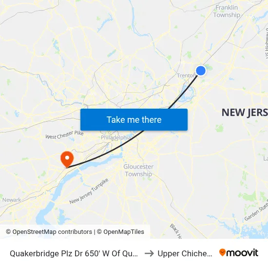 Quakerbridge Plz Dr 650' W Of Quakerbridge Rd to Upper Chichester, PA map