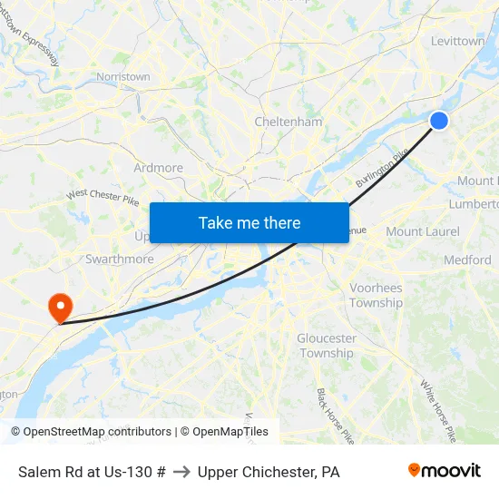 Salem Rd at Us-130 # to Upper Chichester, PA map