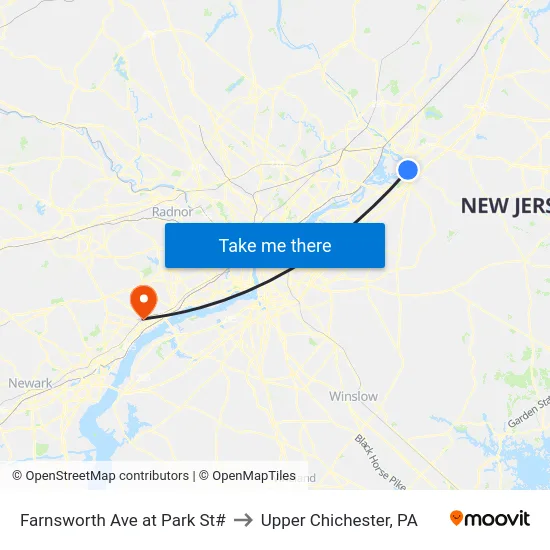 Farnsworth Ave at Park St# to Upper Chichester, PA map