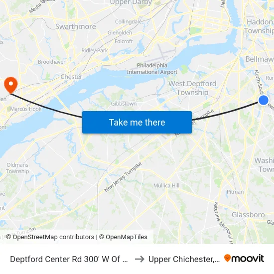 Deptford Center Rd 300' W Of Rt-41 to Upper Chichester, PA map