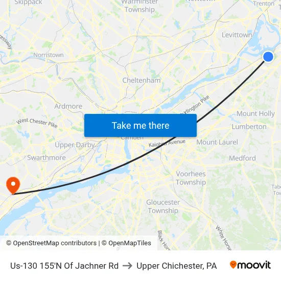 Us-130 155'N Of Jachner Rd to Upper Chichester, PA map