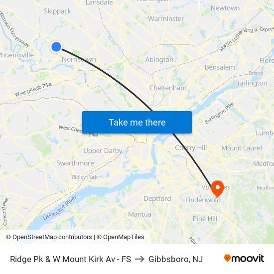 Ridge Pk & W Mount Kirk Av - FS to Gibbsboro, NJ map