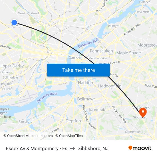 Essex Av & Montgomery - Fs to Gibbsboro, NJ map