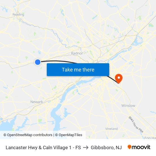Lancaster Hwy & Caln Village 1 - FS to Gibbsboro, NJ map