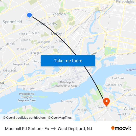 Marshall Rd Station - Fs to West Deptford, NJ map