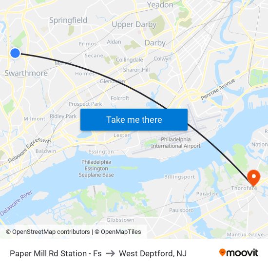 Paper Mill Rd Station - Fs to West Deptford, NJ map