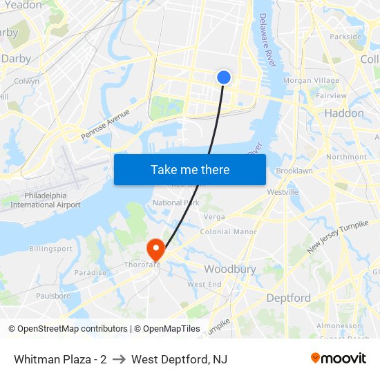 Whitman Plaza - 2 to West Deptford, NJ map