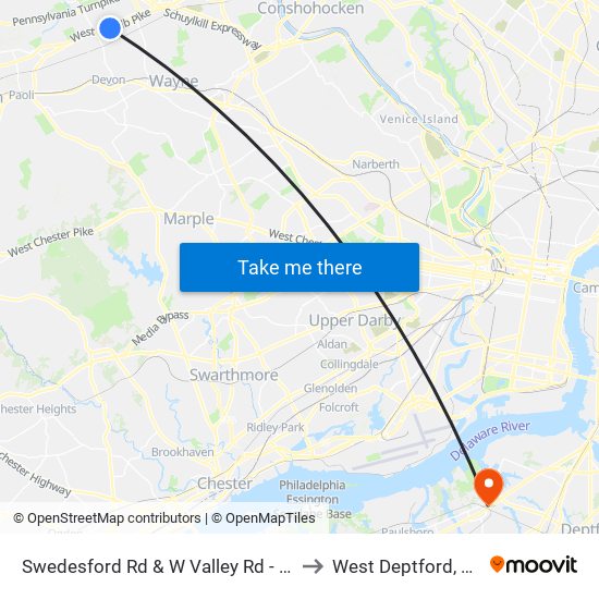 Swedesford Rd & W Valley Rd - FS to West Deptford, NJ map