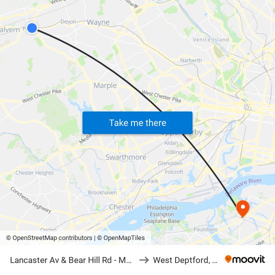 Lancaster Av & Bear Hill Rd - Mbfs to West Deptford, NJ map