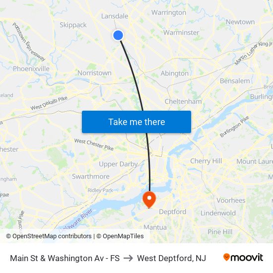 Main St & Washington Av - FS to West Deptford, NJ map