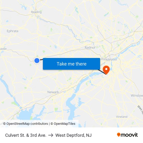 Culvert St. & 3rd Ave. to West Deptford, NJ map