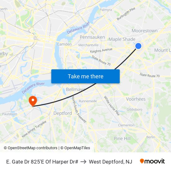 E. Gate Dr 825'E Of Harper Dr# to West Deptford, NJ map