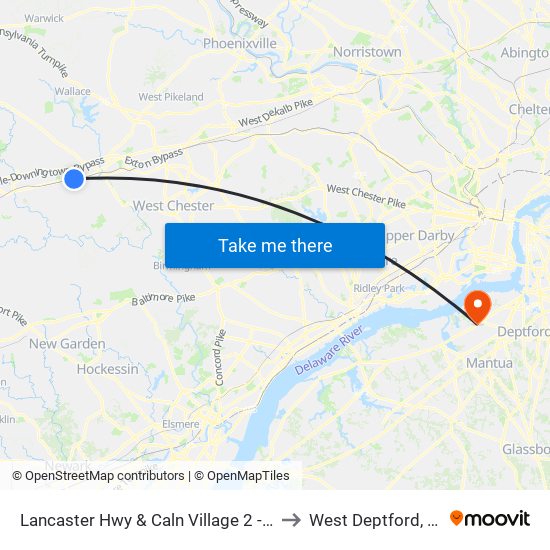 Lancaster Hwy & Caln Village 2 - FS to West Deptford, NJ map