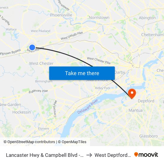 Lancaster Hwy & Campbell Blvd - Mbfs to West Deptford, NJ map