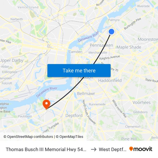 Thomas Busch III Memorial Hwy 540'N Of National H# to West Deptford, NJ map