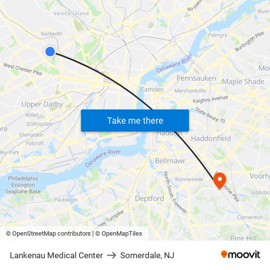 Lankenau Medical Center to Somerdale, NJ map