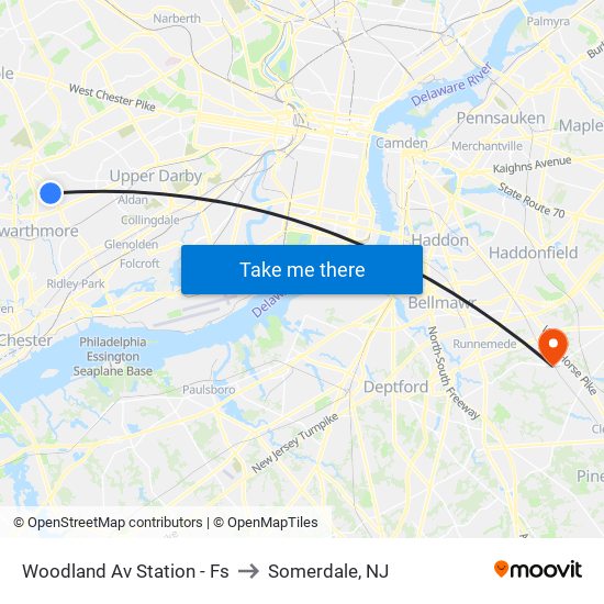 Woodland Av Station - Fs to Somerdale, NJ map
