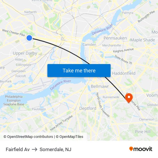 Fairfield Av to Somerdale, NJ map