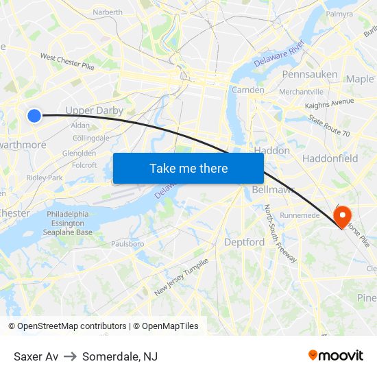 Saxer Av to Somerdale, NJ map