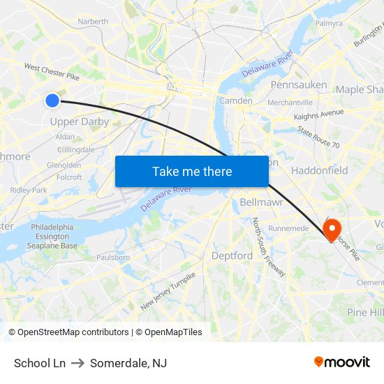 School Ln to Somerdale, NJ map