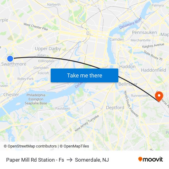 Paper Mill Rd Station - Fs to Somerdale, NJ map