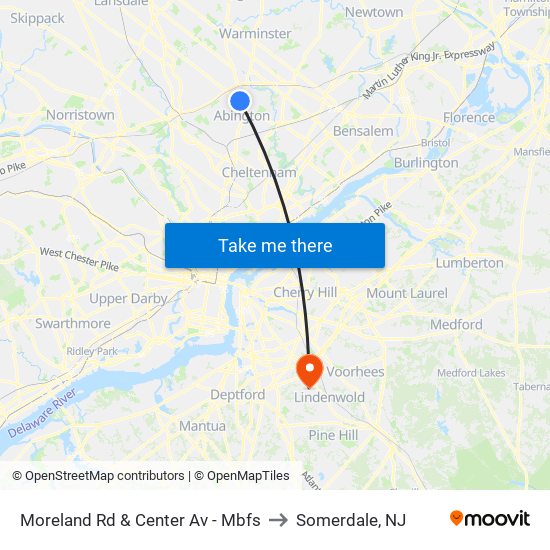 Moreland Rd & Center Av - Mbfs to Somerdale, NJ map