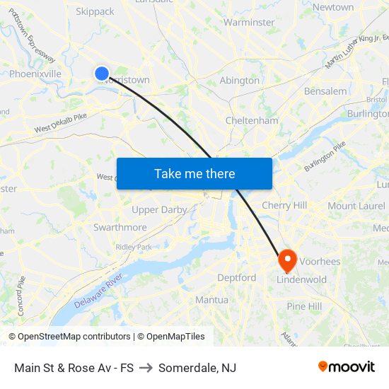 Main St & Rose Av - FS to Somerdale, NJ map