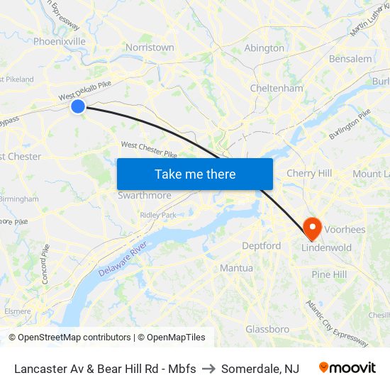 Lancaster Av & Bear Hill Rd - Mbfs to Somerdale, NJ map