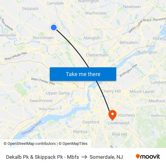 Dekalb Pk & Skippack Pk - Mbfs to Somerdale, NJ map