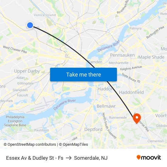 Essex Av & Dudley St - Fs to Somerdale, NJ map