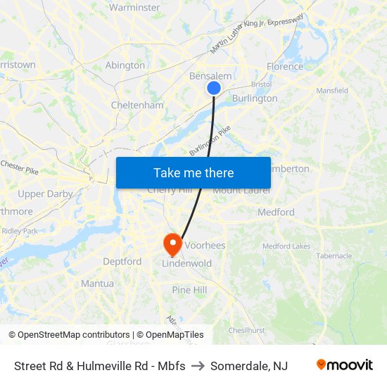 Street Rd & Hulmeville Rd - Mbfs to Somerdale, NJ map