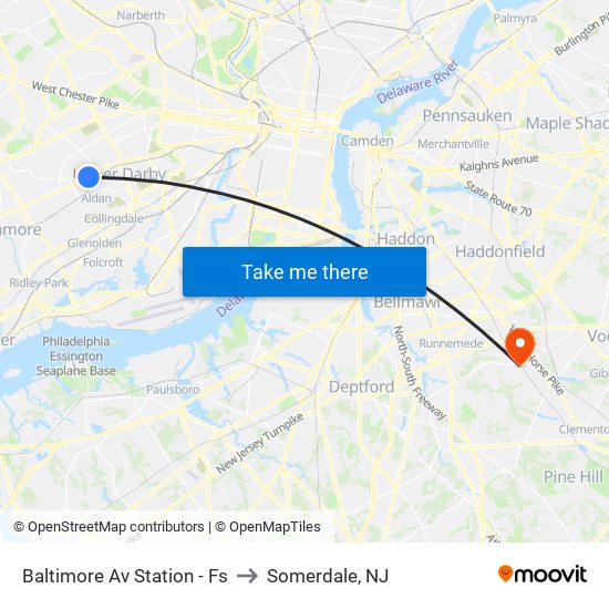 Baltimore Av Station - Fs to Somerdale, NJ map