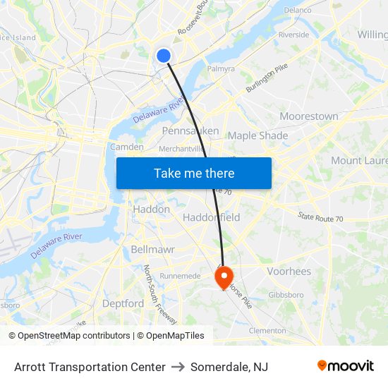 Arrott Transportation Center to Somerdale, NJ map